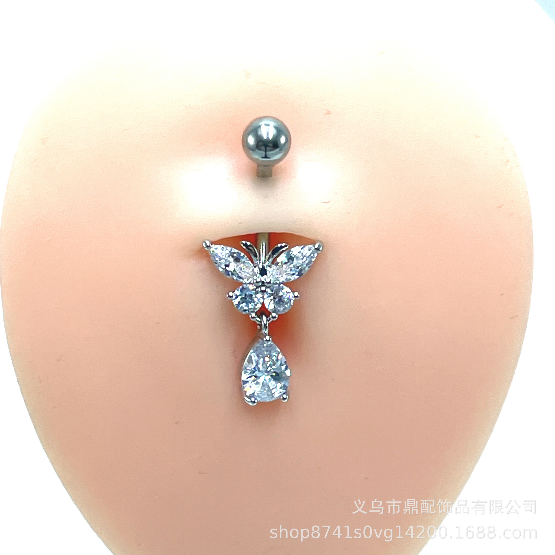 速卖通eBay亚马逊爆款不锈钢肚脐钉镶锆石肚脐环人体穿刺饰品详情4