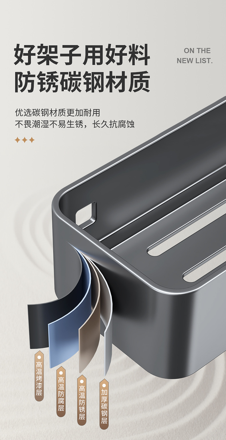 Cross-border wholesale of side storage racks for kitchen refrigerators, multi-functional seasonings and cling film storage wall hangers without drilling pic 11