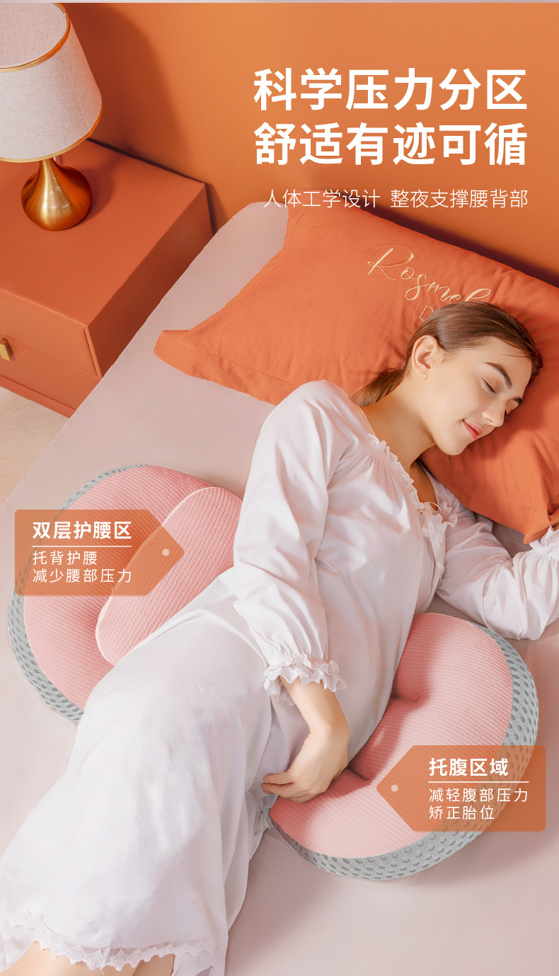 半圆孕妇小枕头护腰侧睡枕多功能托腹哺乳喂枕侧卧枕睡觉神器详情8