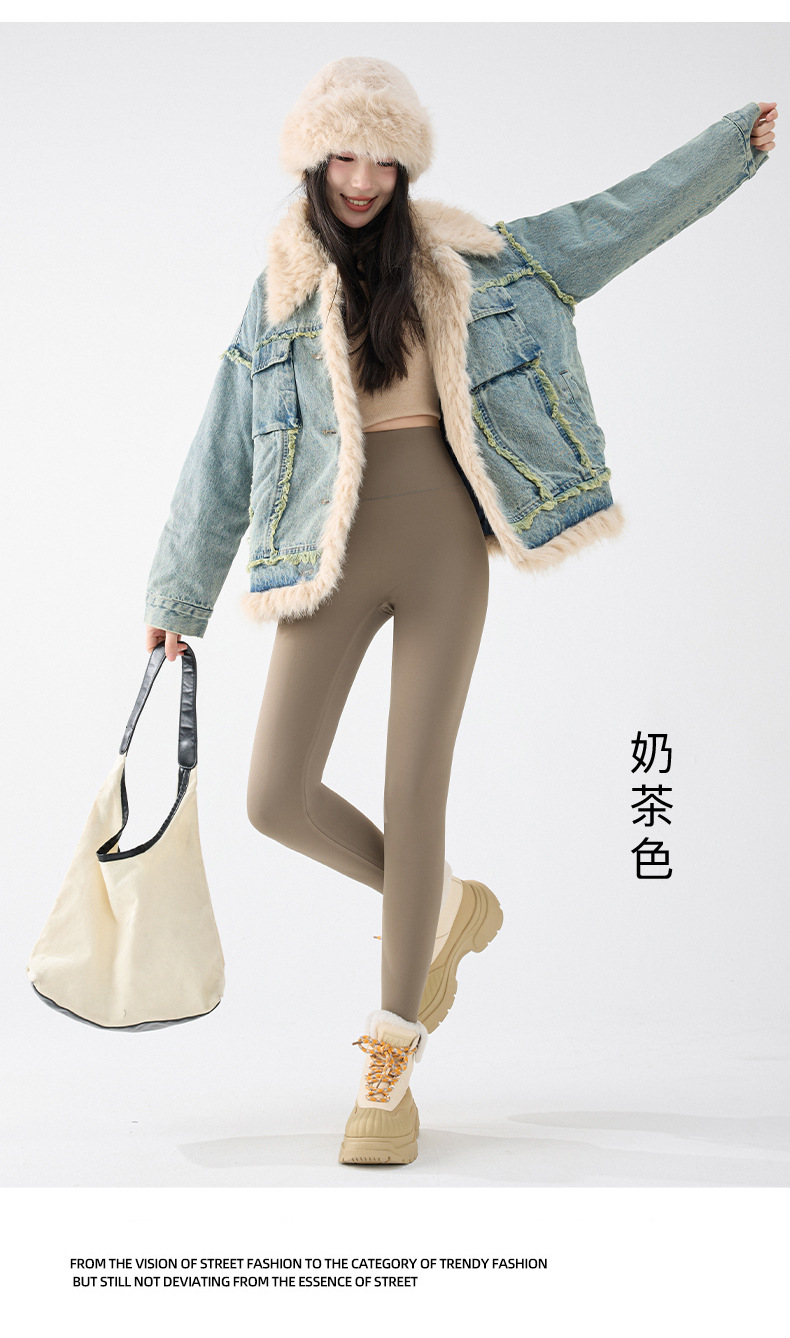 Shark pants with fleece for women, thick outerwear long pants for autumn and winter, warm, hip-lifting, high-waisted, new warm, oversized Barbie pants pic 20