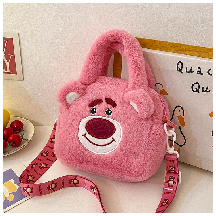 卡通三丽鸥库洛米毛绒包手提化妆公仔包儿童抓机娃娃斜跨零钱小包详情19