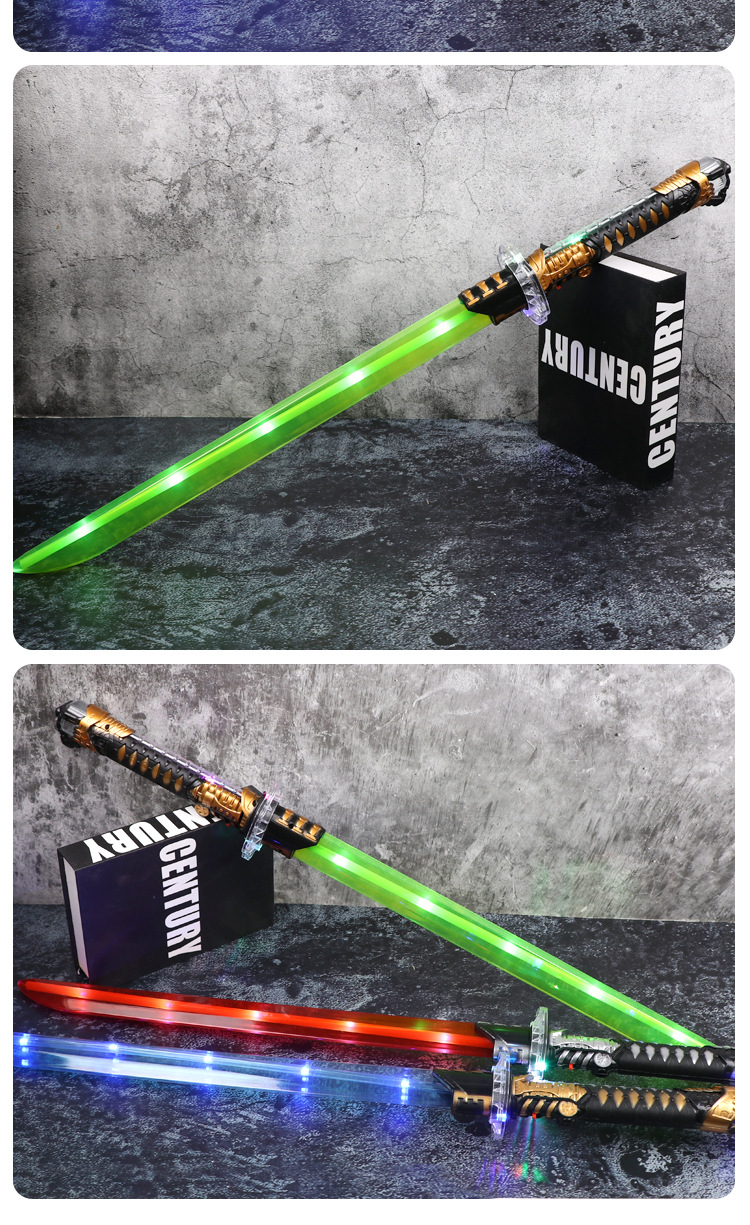 Cross-border children's sound and light samurai sword toys, boys' light and music flashing laser sword toys, night market street stall wholesale pic 17