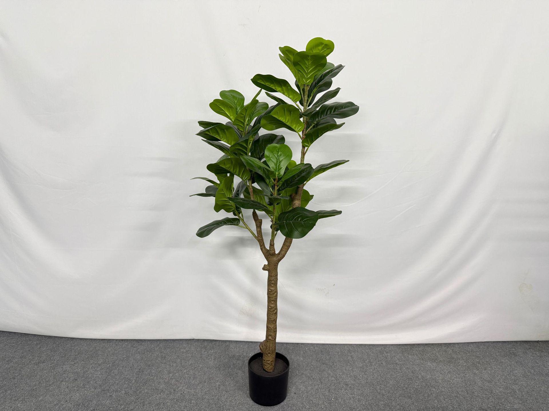 Simulated new style Ficus lyrata potted plant, large home floor-standing decorative item, green plant for homestay and shopping mall decoration, Ficus lyrata pic 4