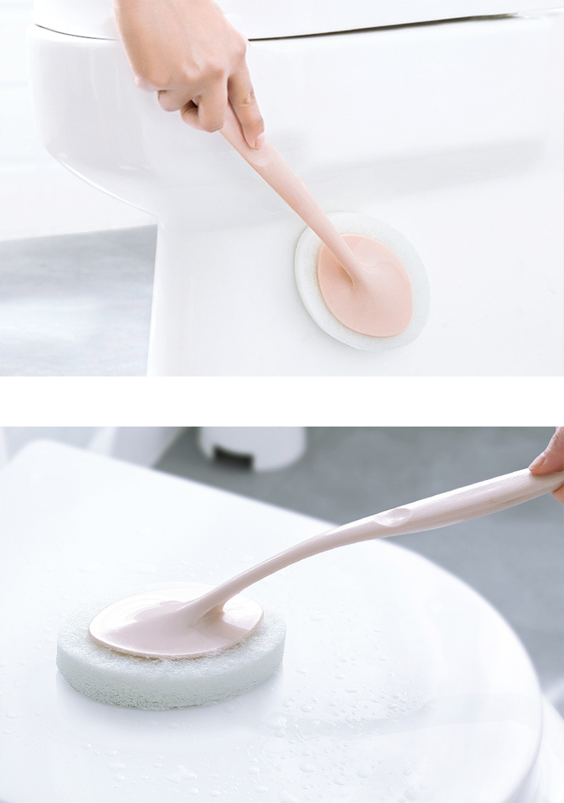 Bathroom long-handled sponge brush, wall cleaning brush, bathtub sponge brush, floor tile brush, sponge scouring pad pic 6
