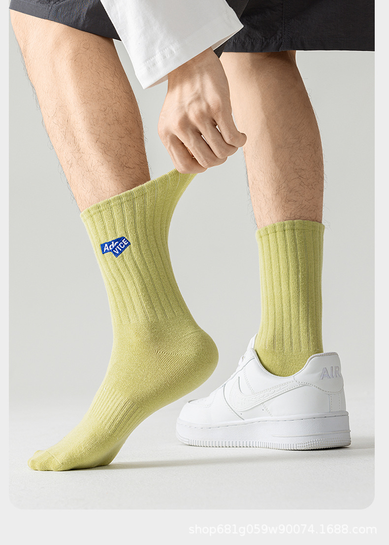 诸暨男款纯棉中筒袜春秋运动休闲抗菌防臭青少年大码新疆棉全棉袜子详情17