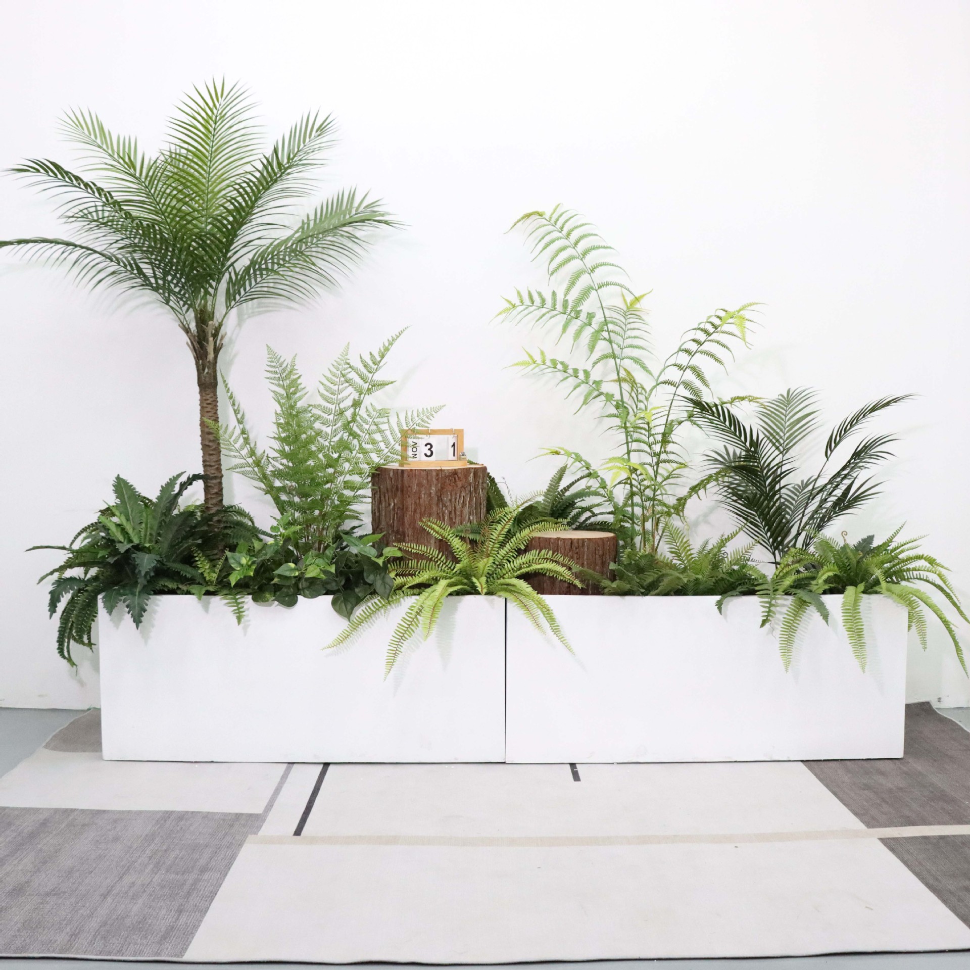 Artificial green plants, potted plants, artificial trees, landscape Spaces, plant landscaping, indoor staircase, corner decoration and matching pic 7