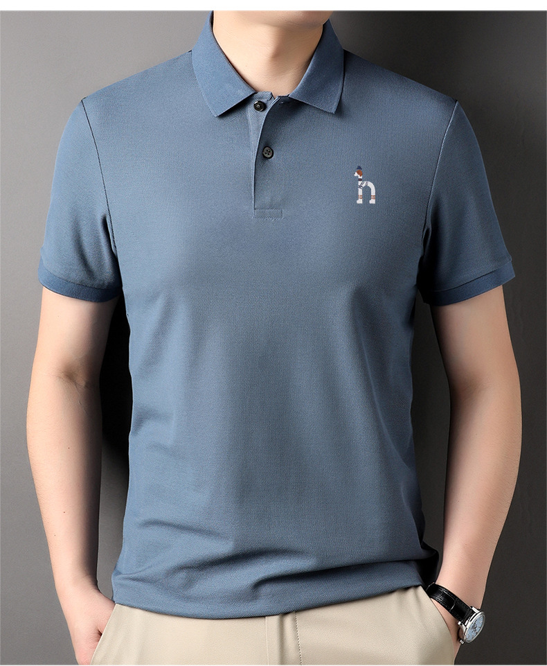 Hazzys genuine Hazzys short-sleeved T-shirt for men, pure cotton summer lapel business casual versatile half-sleeved Polo shirt pic 15