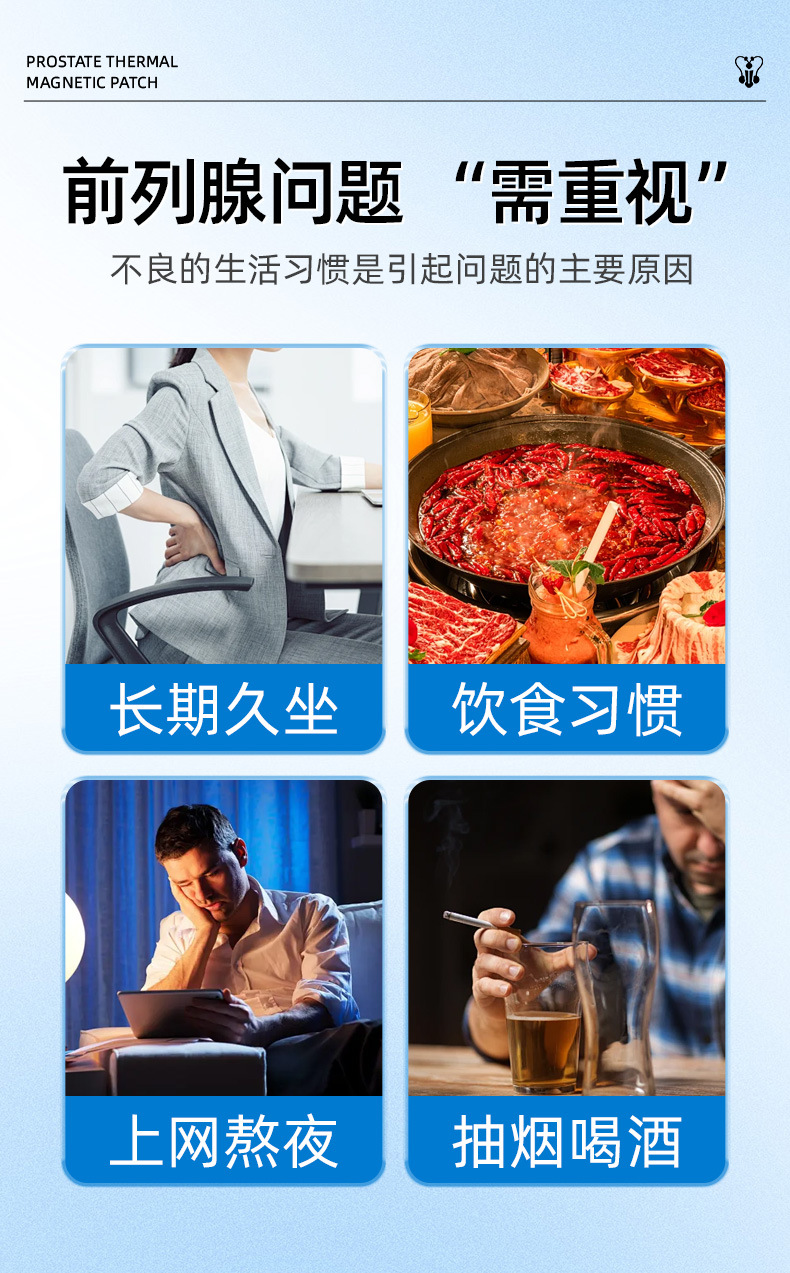 热磁前列腺贴尿频尿急尿失禁消炎消肿止痛械字号男性私护贴牌定制详情3