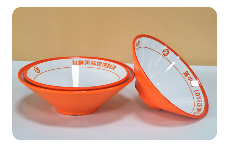 Wholesale of A5 melamine tableware, two-color conical bowls, commercial noodle bowls, spicy hot pot bowls, round ramen bowls, and special bowls for noodle restaurants pic 30