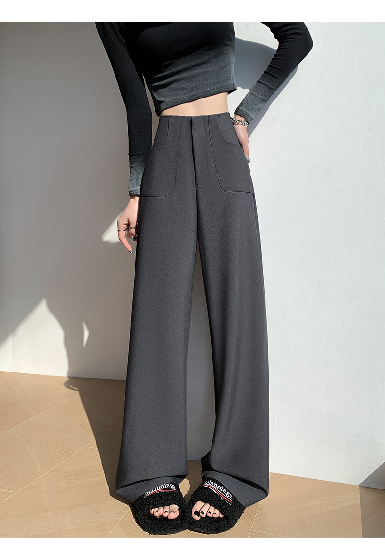 窄版西装裤女秋季2025新款宽松高腰垂感休闲长裤百搭直筒阔腿裤子详情19