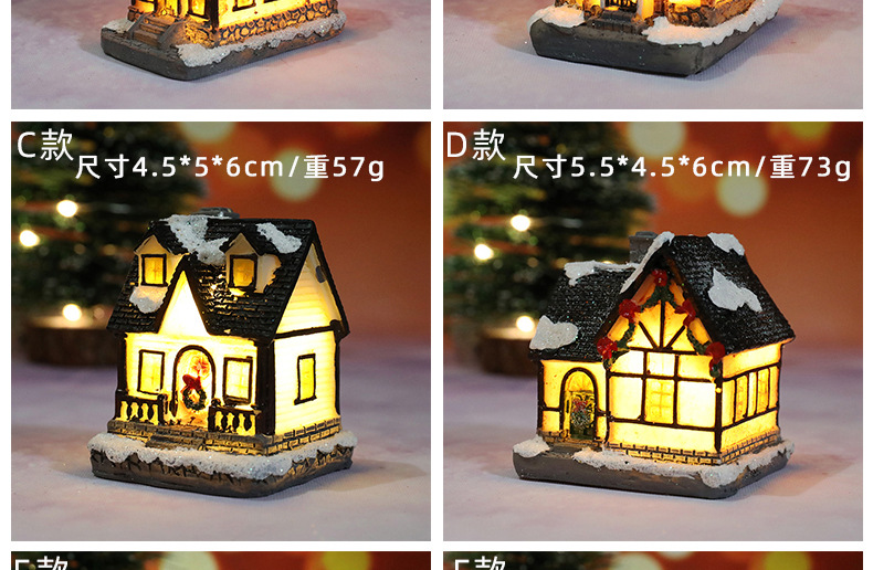 Christmas decorations, resin luminescent micro-landscape small houses, Christmas decorative small ornaments, gifts and supplies pic 4