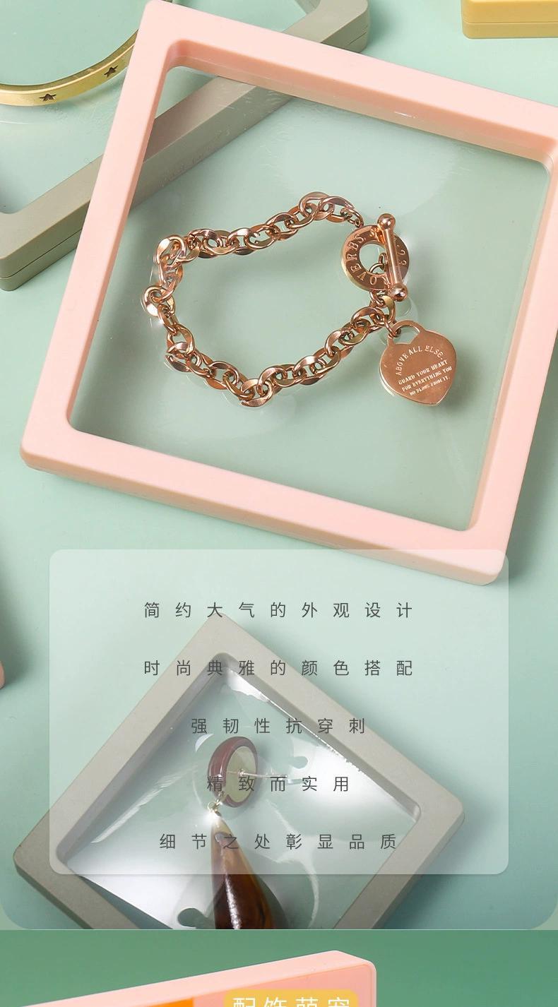 In-stock printed transparent pe film box, floating box, jewelry bracelet packaging box, storage box, small-batch customized LOGO pic 8