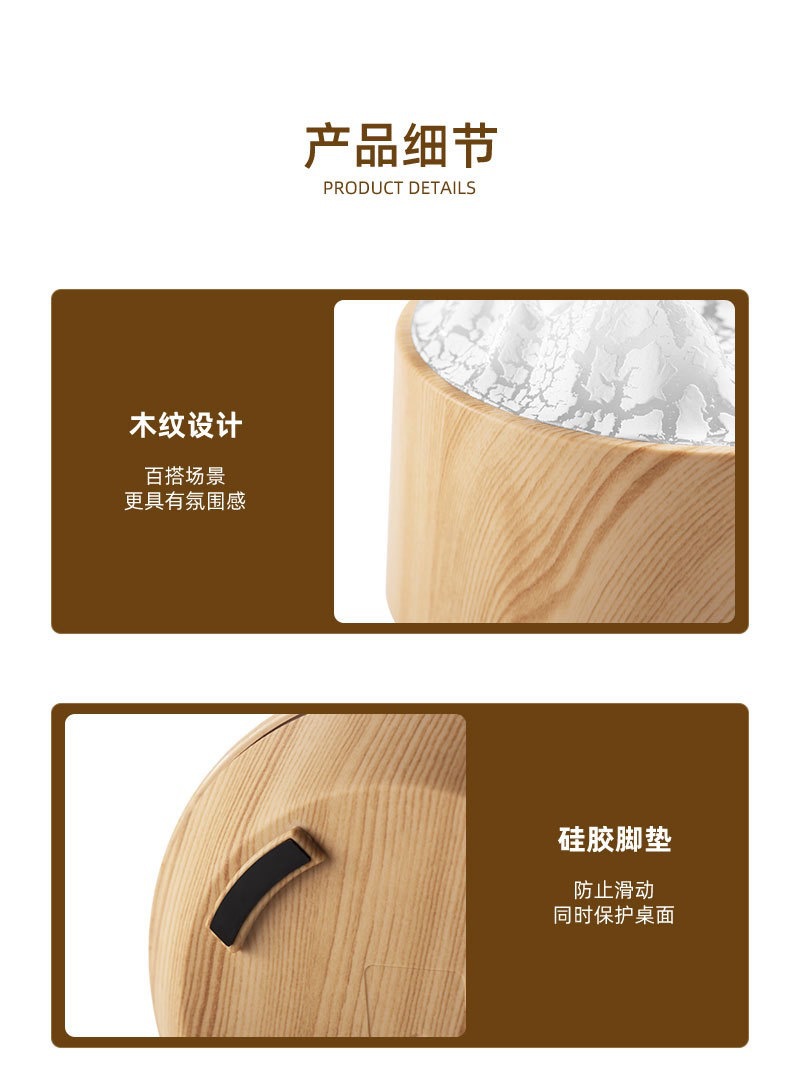 New small flame aroma diffuser, desktop silent air humidifier, super thick fog volume ambient light aroma diffuser wholesale pic 13