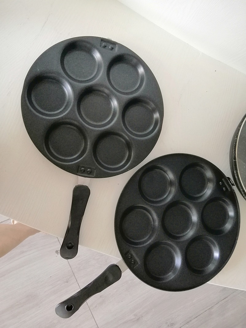 double face egg cake mould7孔圆双面不粘煎蛋锅蛋糕模烘焙模铝详情4