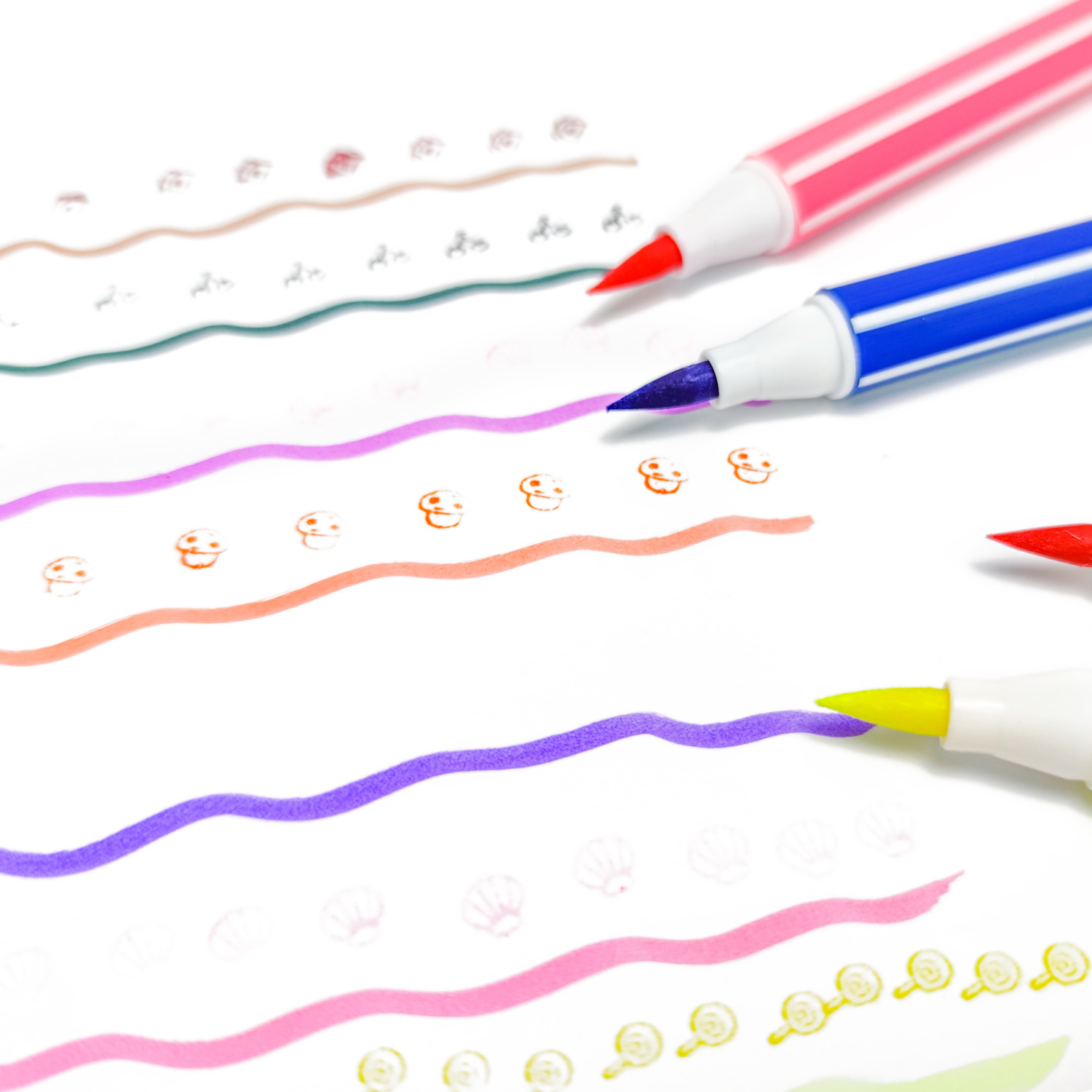 Yalong Cross-border 12-color ribbon Seal Sketch Art marker pen, high-fiber pen tip Watercolor pen, marker pen, colored pen pic 4