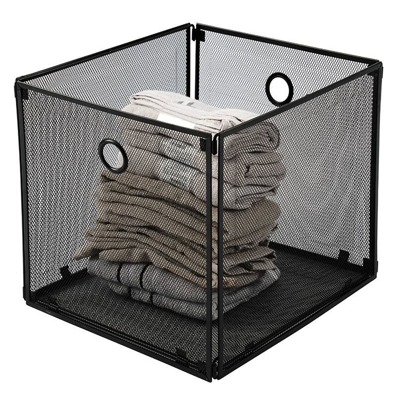 厂家批发定制金属铁网办公家用室内收纳篮收纳筐大号多功能收纳框详情9