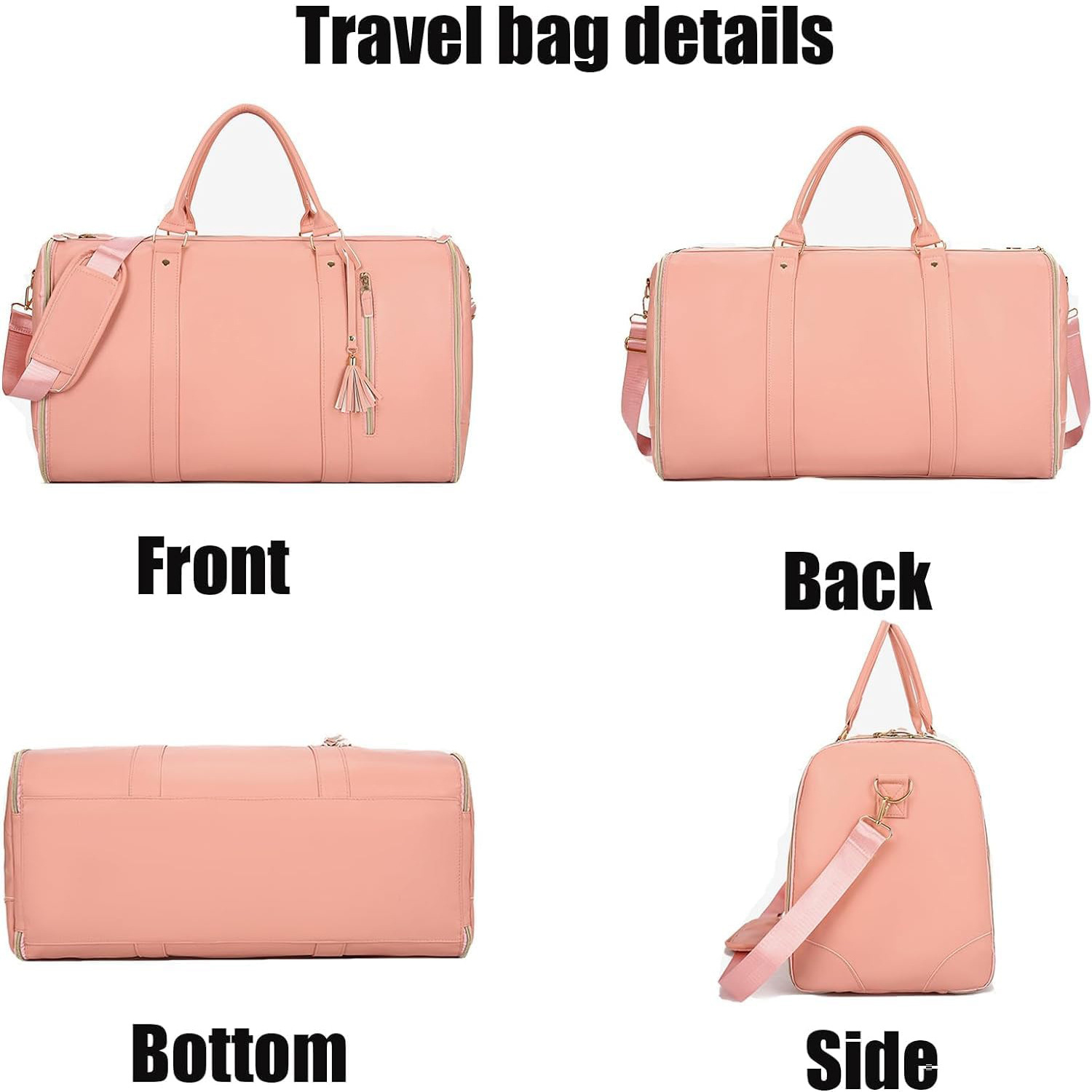 In-stock storage luggage bags, leather folding suit bags, large-capacity hand-held clothing luggage, travel crossbody clothing bags pic 7