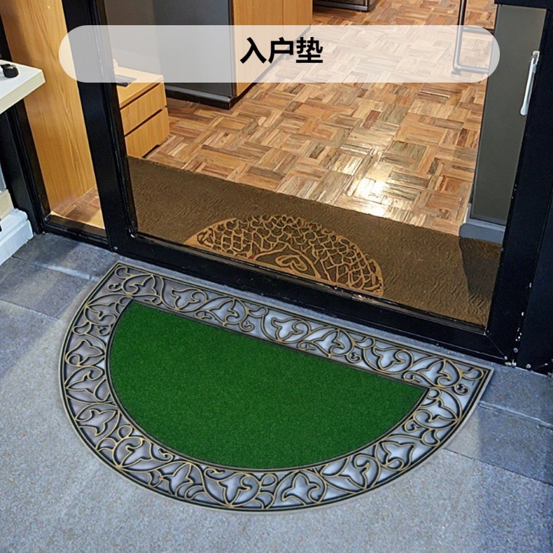 Black rubber and plastic anti-slip MATS, aluminum film injection molded MATS, popular European-style welcome MATS, machine-pressed MATS, door mud scraping MATS pic 2