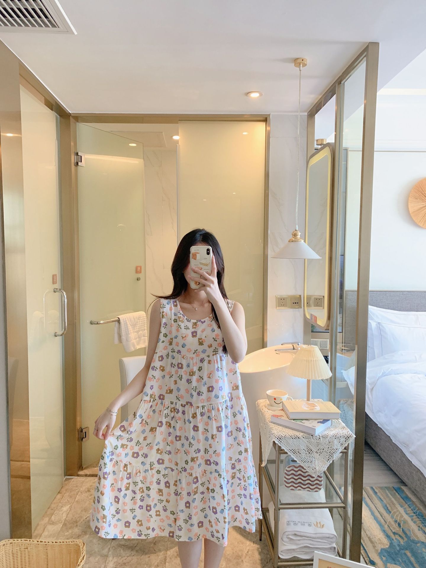 棉绸睡裙女时尚无袖大码印花薄款直播推荐套装可外穿睡衣家居服详情29