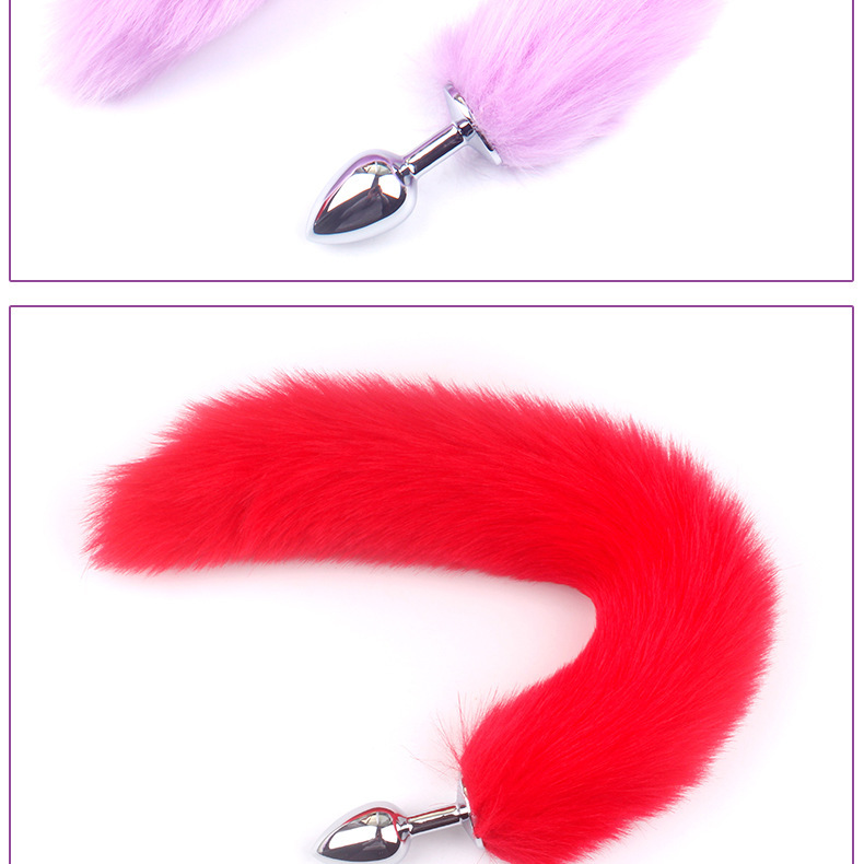 火乐人造毛尾巴狐狸金属尾巴肛塞白狐狸成人玩具情趣用品详情12