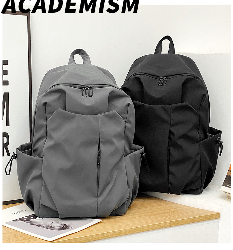 跨境新款双肩包大容量男女学生书包简约休闲短途出差商务电脑包详情31