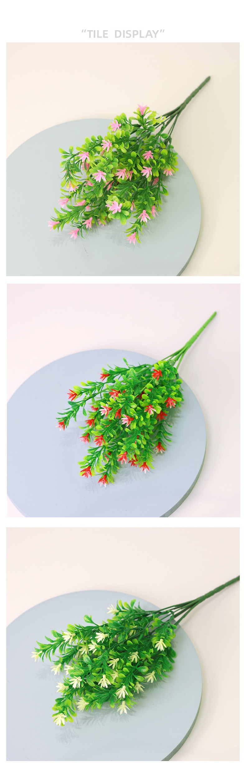 厂家批发仿真米兰草塑料花家居装饰人造花束仿真植物假花绿植水草详情7