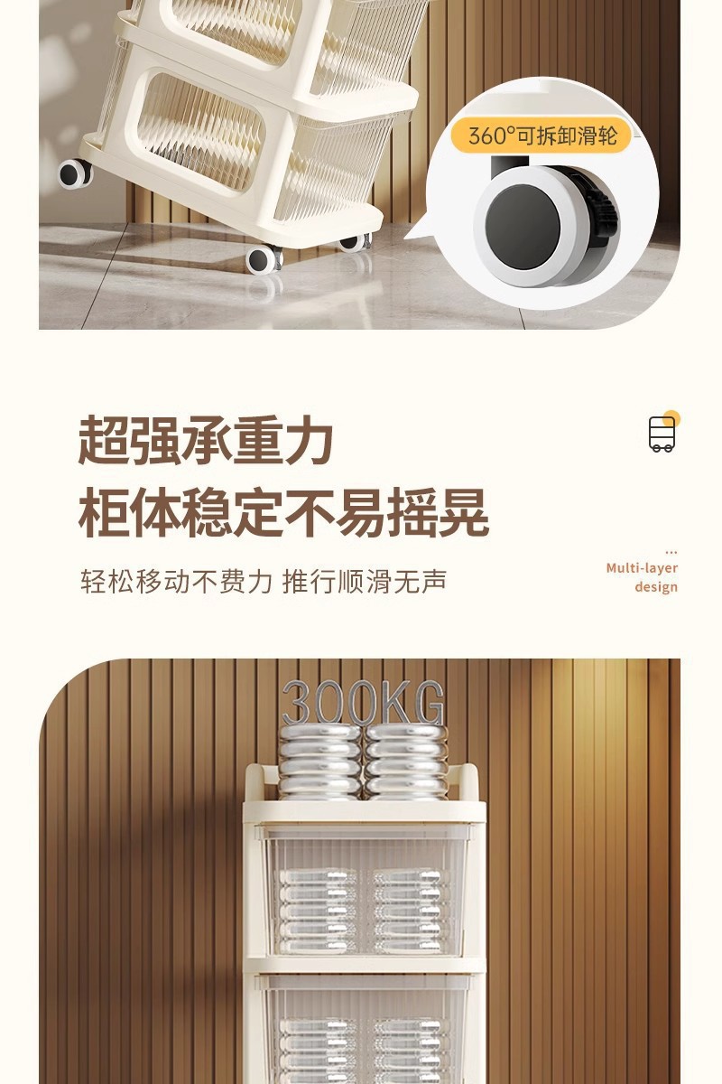抽屉小推车零食架婴儿用品收纳柜落地可移动宝宝玩具储物架多层详情7