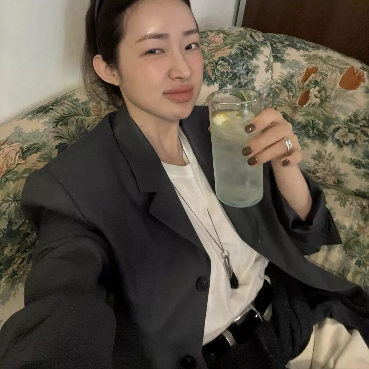 Lema*车静媛同款毛刷子项链ins小众设计高级感复古刷子长款毛衣链详情11