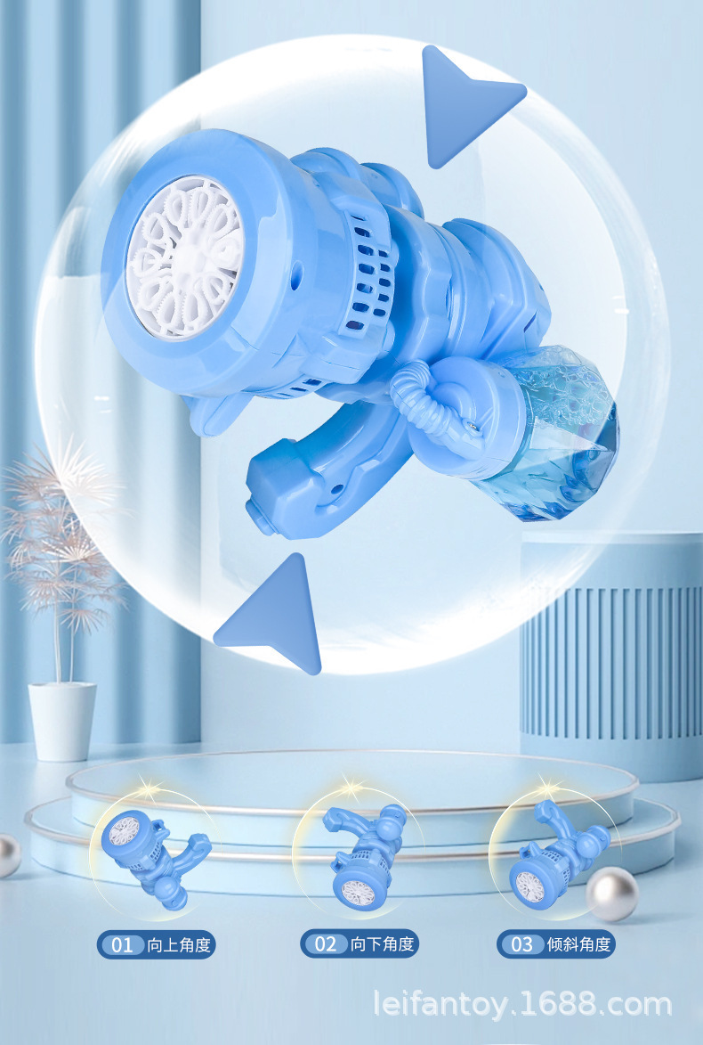 The fully automatic internet-famous bubble machine features an automatic 10-hole Gatling electric multi-hole color light bubble pic 7