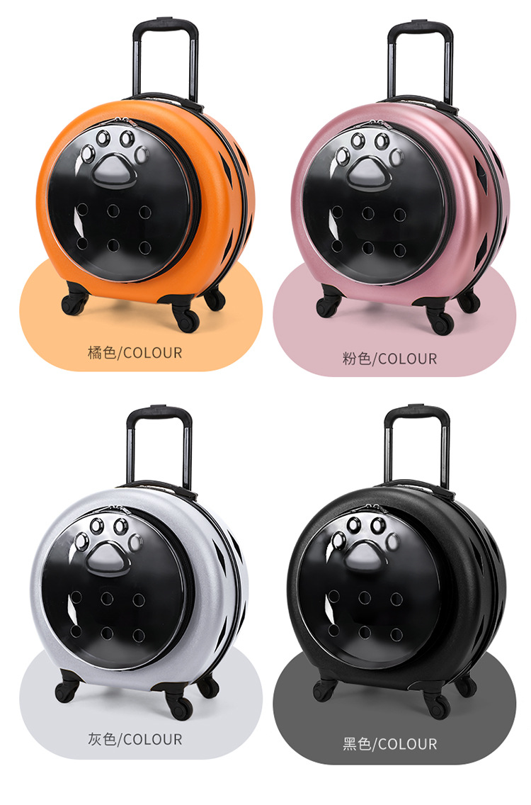 Pet trolley case, cat bag, portable trolley for going out, space capsule, transparent cat suitcase, cat trolley case pic 12