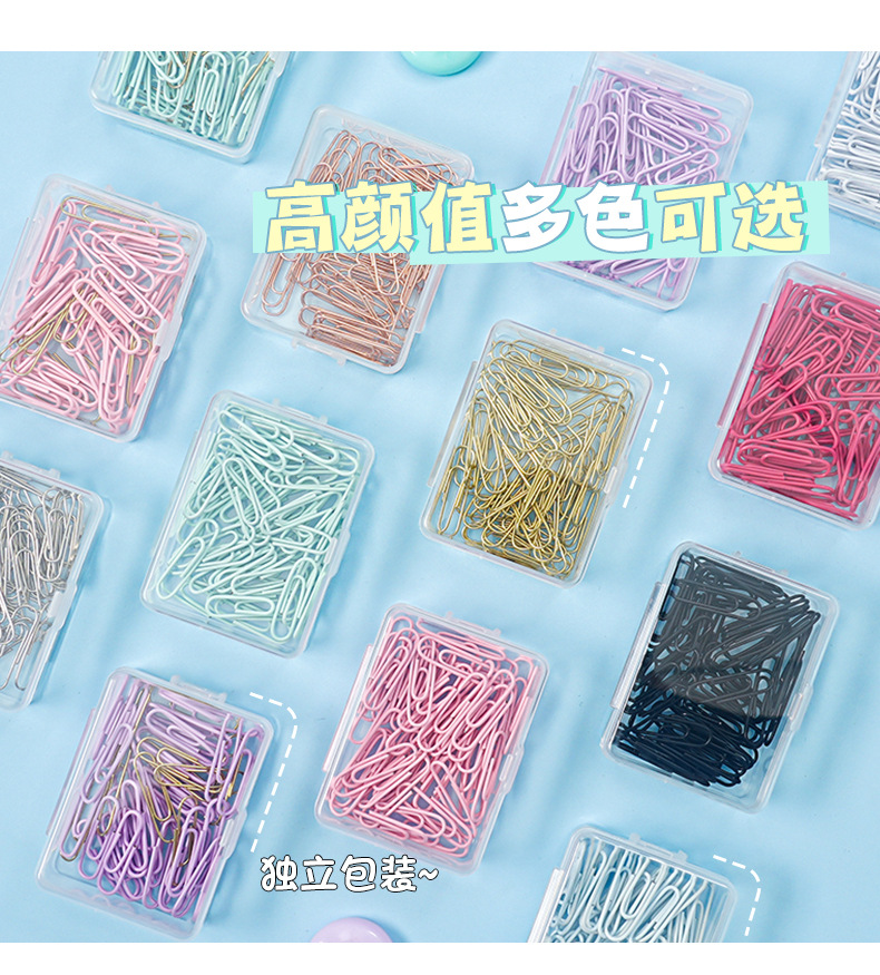 Wholesale of cross-border best-selling 28mm paper clips, creative paper clips, macaron-colored metal binding, financial and office supplies pic 3