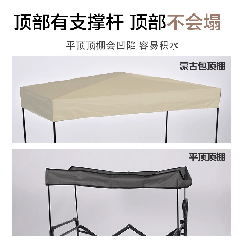 户外露营推车篷顶棚可拆卸野营车棚子带娃摆摊露营车雨棚便携式详情4