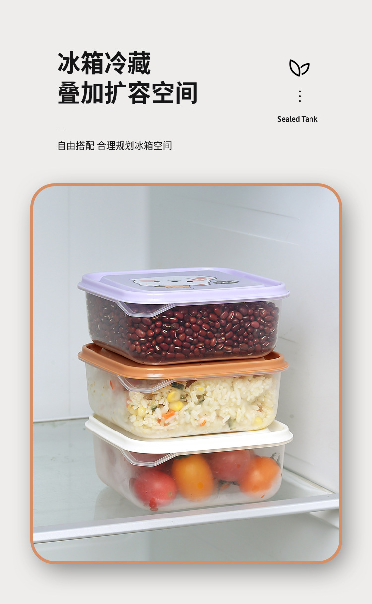 Caja de plástico de dibujos animados 3 piezas cocina refrigerador caja de almacenamiento de alimentos microondas caja de almuerzo caja de frutas pic 27