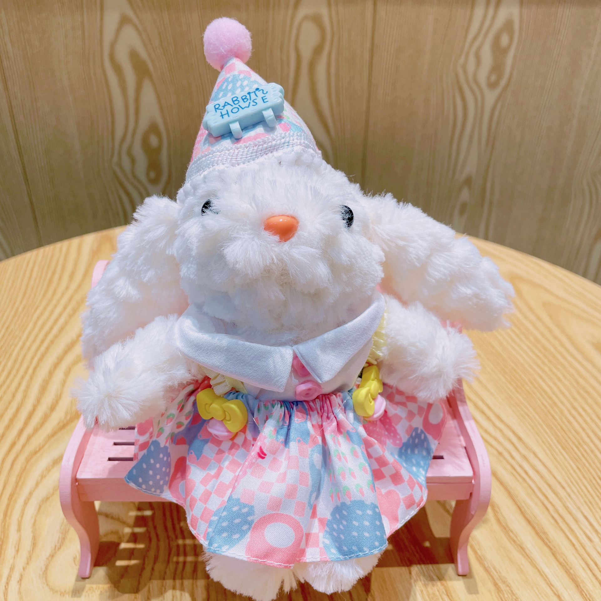Cartoon dress-up little rabbit plush toy pendant, popular keychain, cute and girlish ins-style schoolbag pendant pic 6