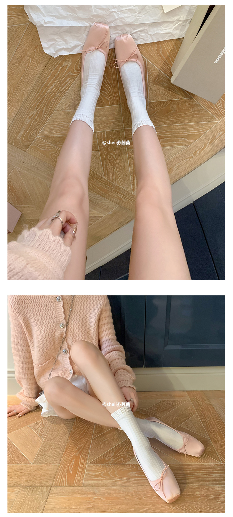 【sheii苏茵茵】暮光少女~方头法式蝴蝶结浅口芭蕾单鞋女平底鞋详情12
