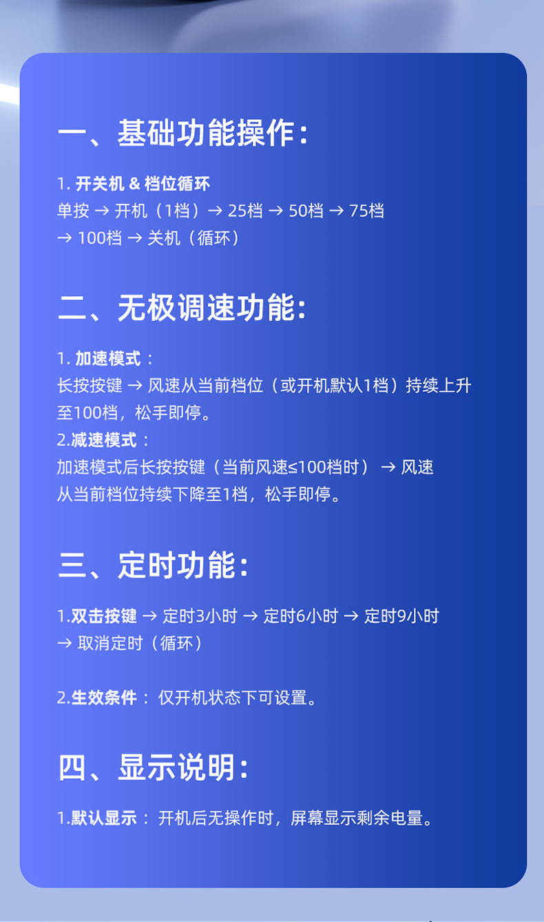 桌面小风扇家用台式充电空气循环扇办公室学生宿舍迷你电风扇跨境详情13