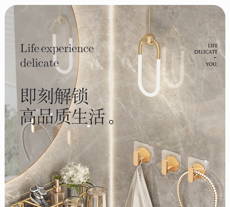 Light luxury, hole-free transparent hook, strong adhesive hanger, wall-mounted, bedroom door behind clothes, no trace hook pic 21