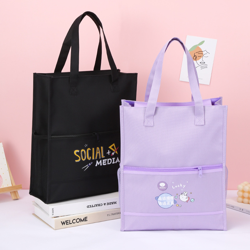 Factory direct supply of cartoon hand-held book bags for primary school students, lightweight and reducing burden. Carefully selected bags for after-school training and remedial classes. Practical and durable school bags for primary school students pic 2