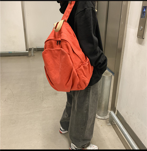书包女ins风复古森系帆布双肩包日系原宿高中大学生简约百搭背包详情25
