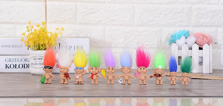 跨境热销巨魔娃娃丑娃复古注塑公仔印第安毛孩8个款式盲盒潮玩详情6