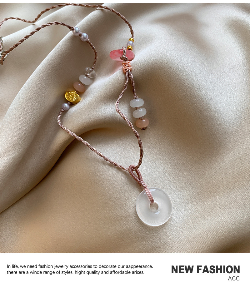 New Chinese-style peace buckle woven necklace for women, a niche design, with a sense of sophistication, sweetness, fashion, versatility and individuality pic 9