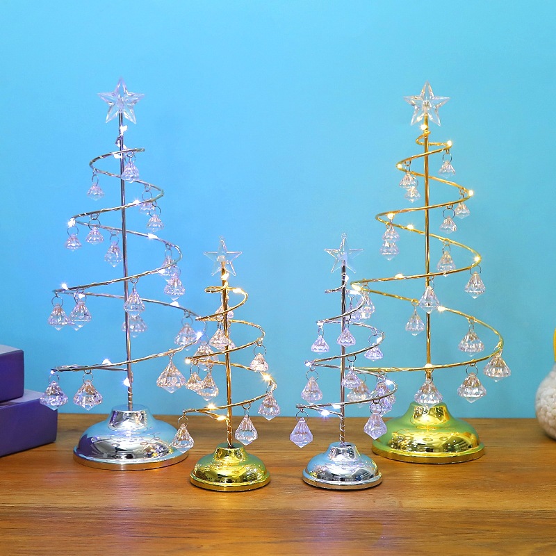 Christmas decorations, gifts, electroplated ironwork trees, LED illuminated crystal Christmas trees, crystal display stands, ornaments, night lights pic 11