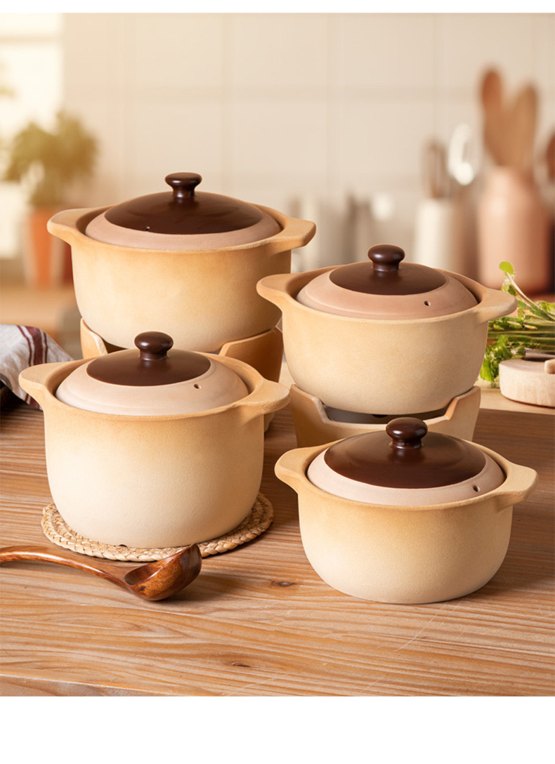 耐高温传统老式砂锅炖锅煲无釉土锅紫砂燃气家用干烧沙锅大容量详情19