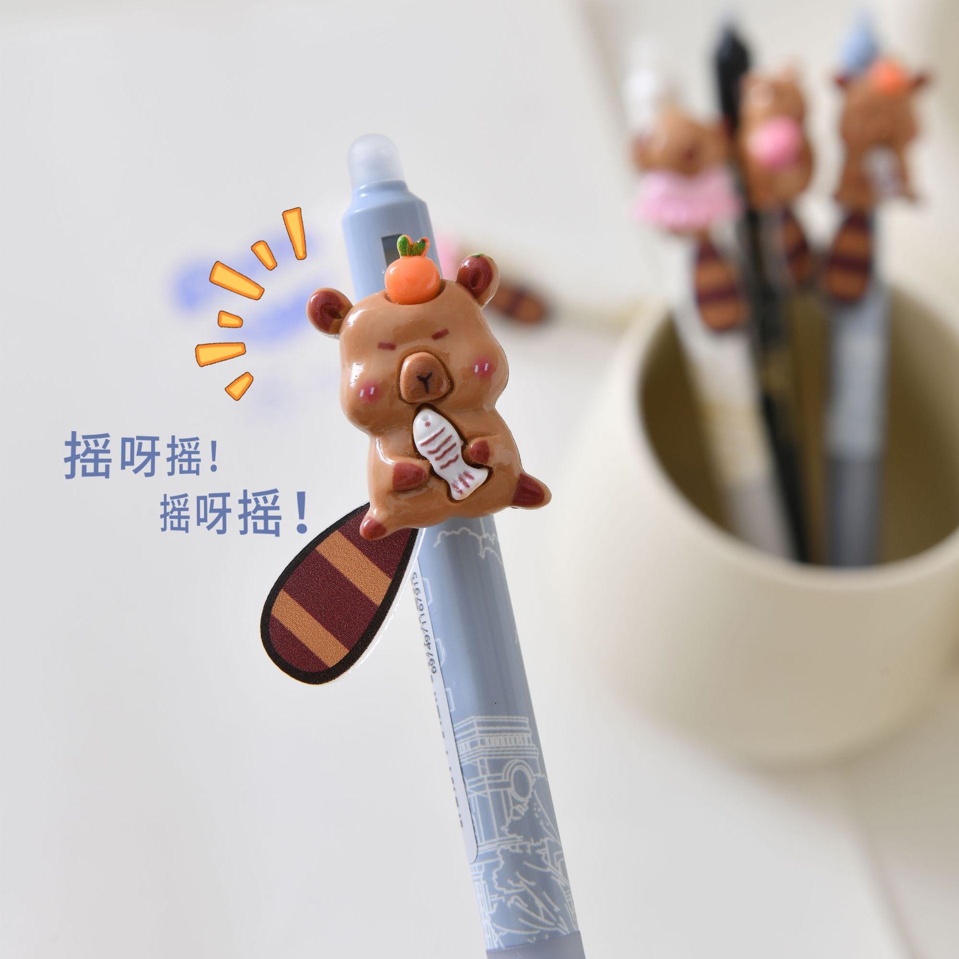 The new Capibala cute gel pen with a 0.5mm anti-slip grip is a stationery writing pen that can be used to erase questions pic 11