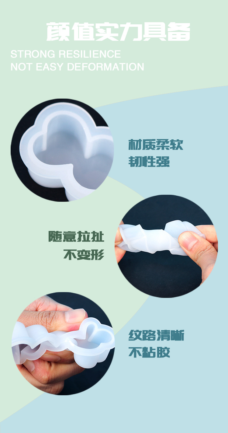 Baijiaxing diy resin mold 5-piece heart-shaped candle silicone mold new product atmosphere Candle atmosphere pic 4
