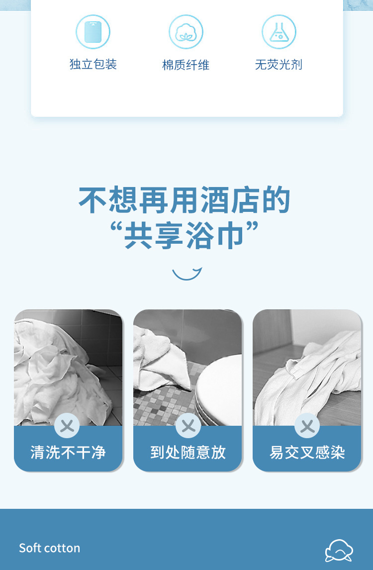 Disposable bath towels, travel individual packaging, thickened and enlarged disposable towels, tourism hotel supplies, homestay wholesale pic 2