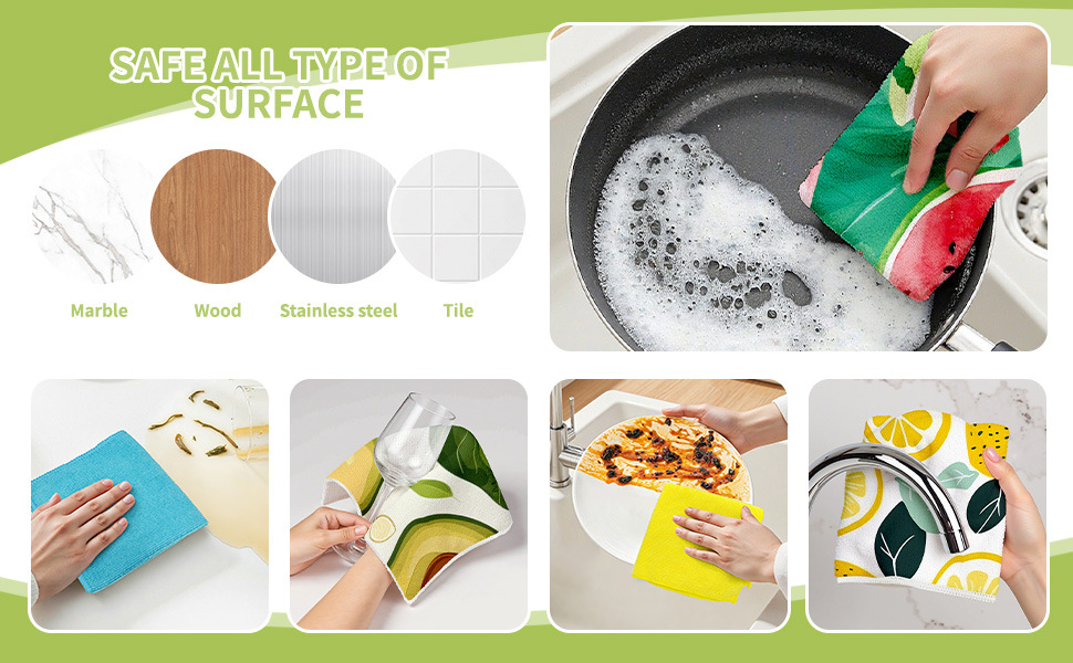 10PCS 跨境热销超细纤维厨房抹布欧美商超专供日用品百洁布洗碗巾详情6