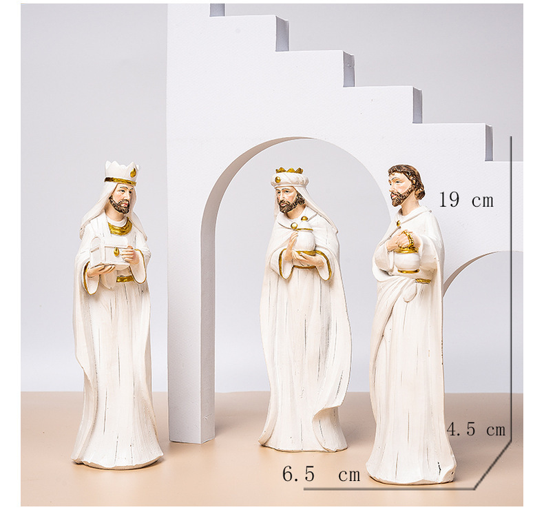 跨境圣诞节马槽降生组9件套装树脂雕像软装家居摆件源头厂家详情7