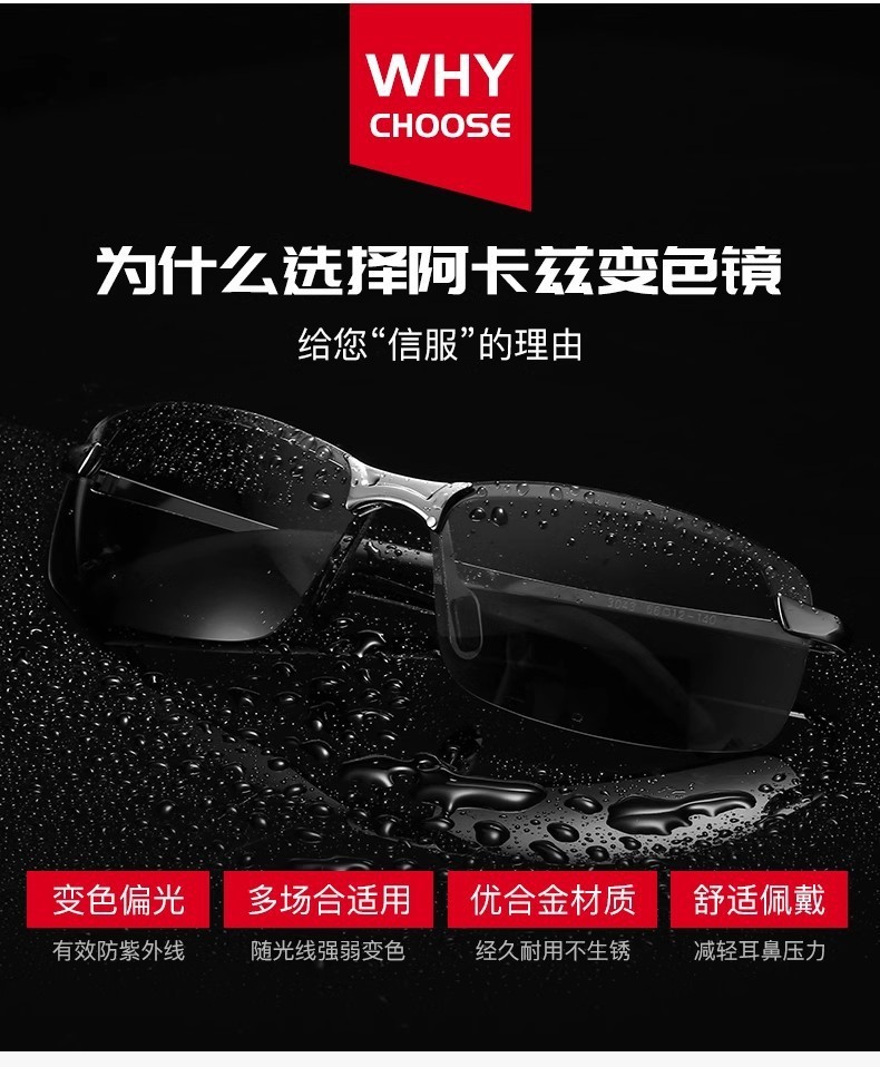 智能变光眼镜男士日夜两用驾驶自动变色偏光司机开车专用太阳墨镜详情21
