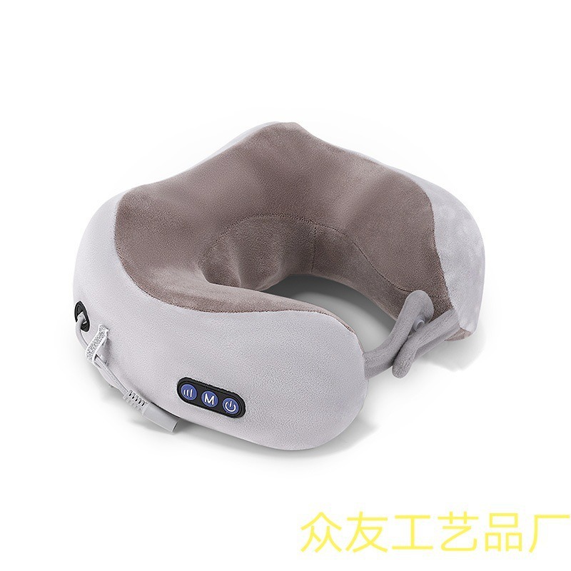 多功能充电U型按摩枕震动颈椎按摩仪颈部按摩器车用护颈仪记忆枕详情10